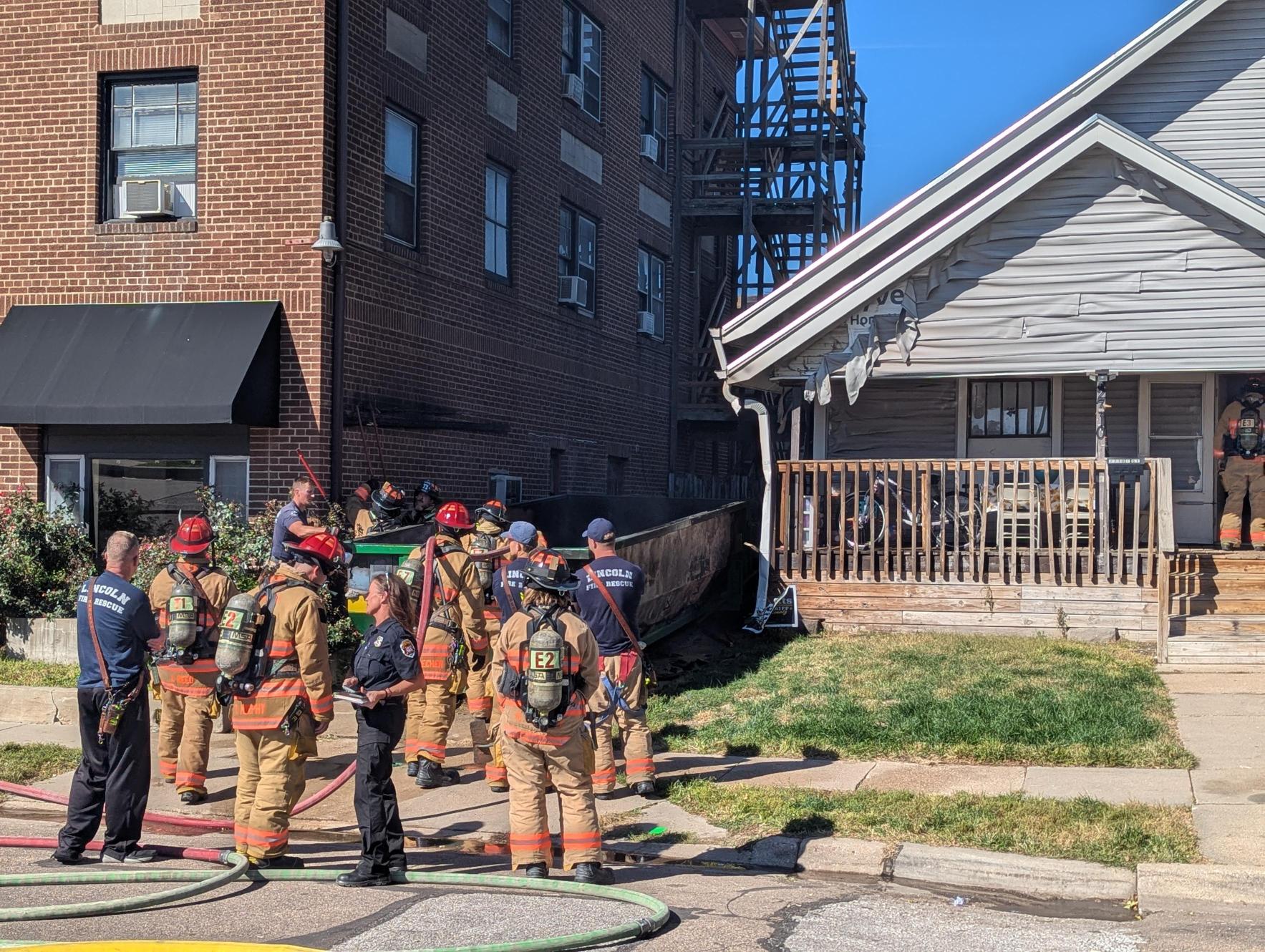 South-central Lincoln dumpster fire damages home’s siding