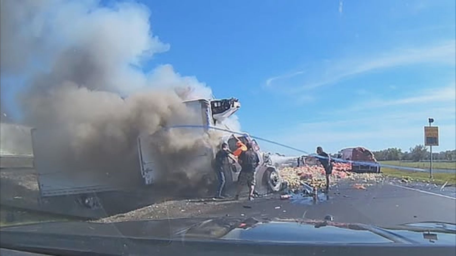 Driver rescued from burning semi on Nebraska interstate