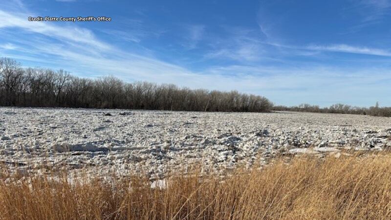 Ice jam near Columbus