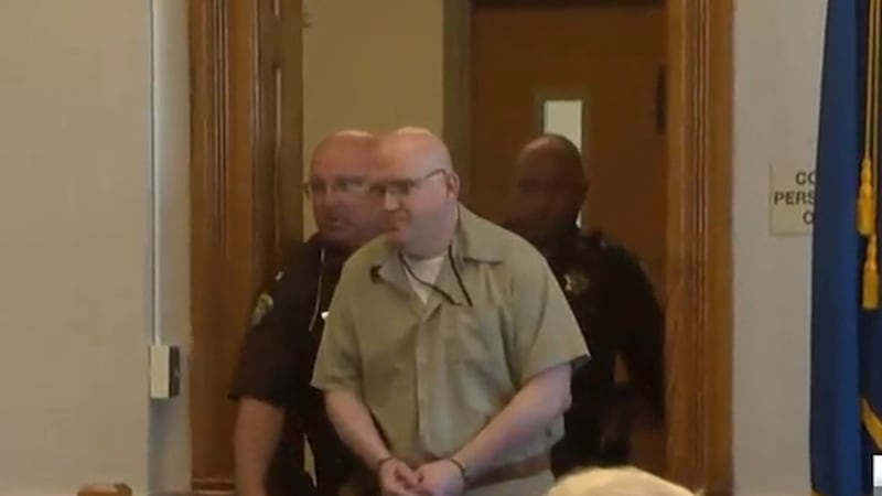 Jason Jones entering the courtroom on the day of his hearing.