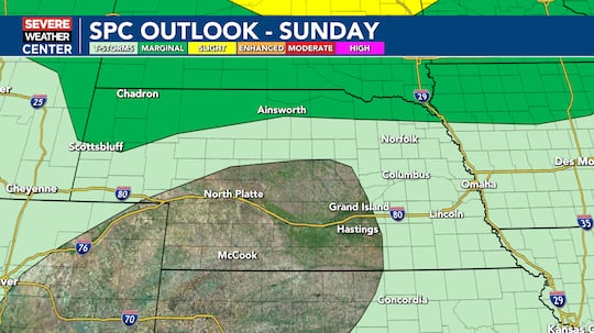 Severe weather outlook for Sunday, July 19th