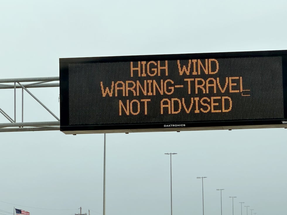 High Wind Signage High winds cause disruptions across Nebraska