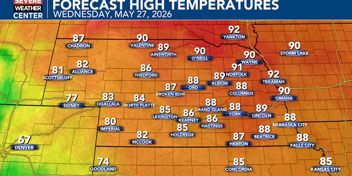 Warm Wednesday before pattern shift brings rain chances