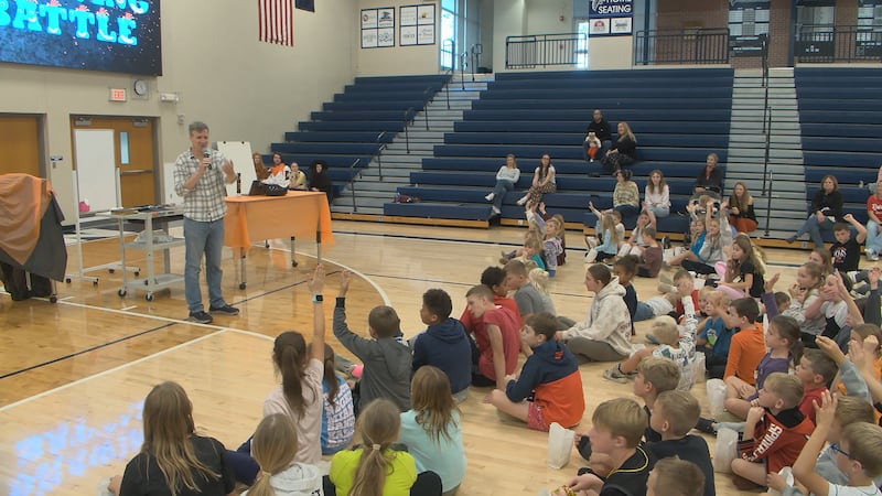 Students at Freeman Public Schools met “Diary of a Wimpy Kid” author Jeff Kinney during a...