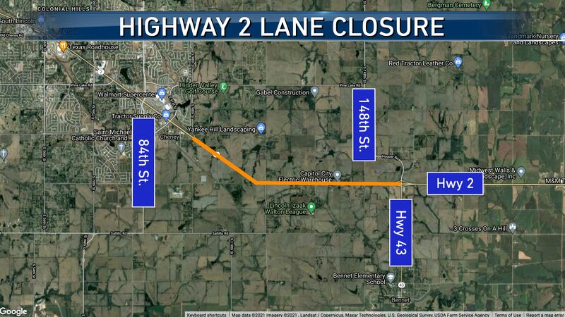Line 2 Closure Lane closure on Highway 2 for Thursday