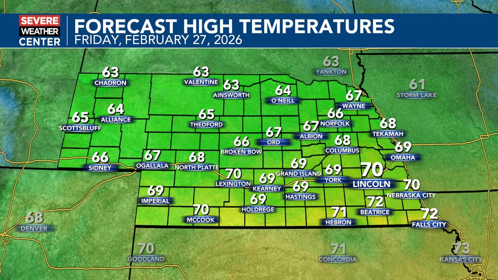 Weather In Nebraska Unseasonably warm Friday; dramatic temperature swing brings winter ...