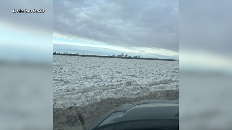 Ice jam east of Columbus at the Confluence of the Platte and Loup.