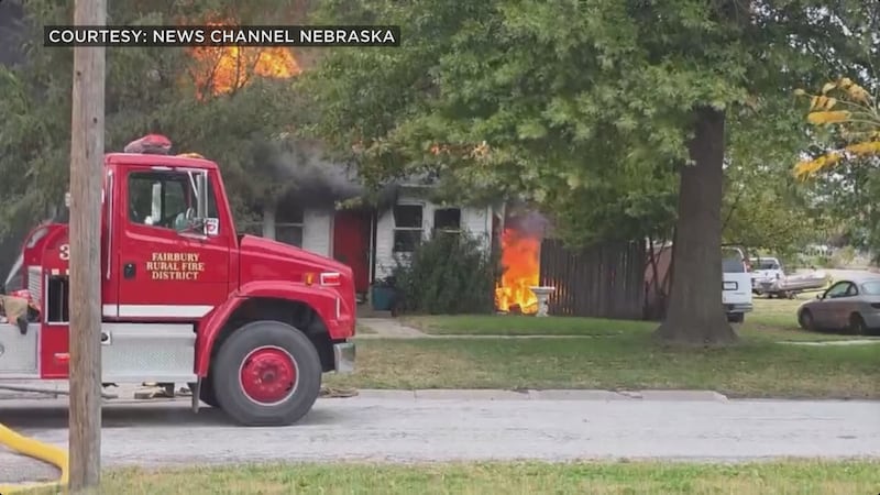 Crews protect nearby homes as raging Fairbury house fire destroys property
