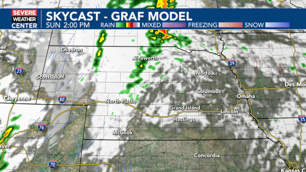 Severe storms will develop along a cold front Sunday afternoon, pushing through Sunday evening...