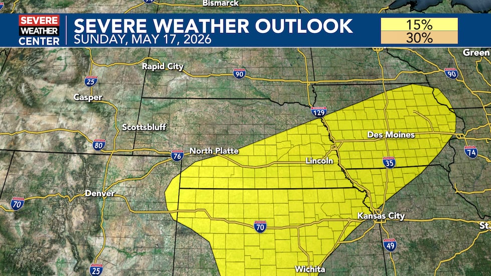 Top 10/11 day Wednesday; severe weather possible toward this weekend