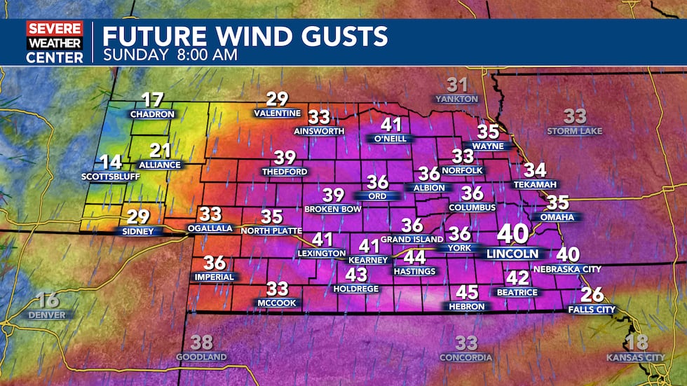 Πιθανές ριπές 35-45 mph.