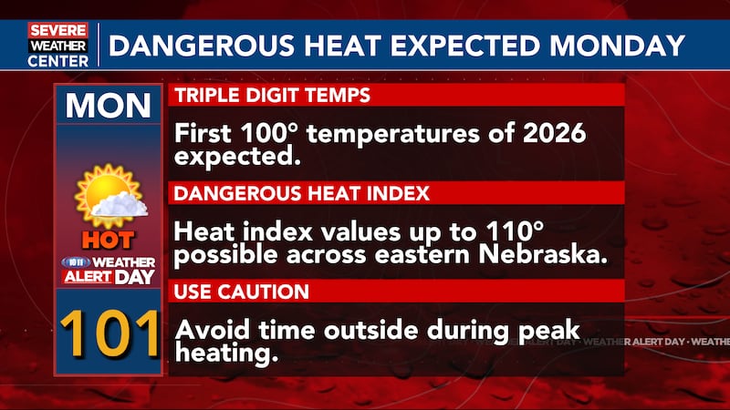 Weather Alert Day for Monday, July 20th due to dangerous heat.