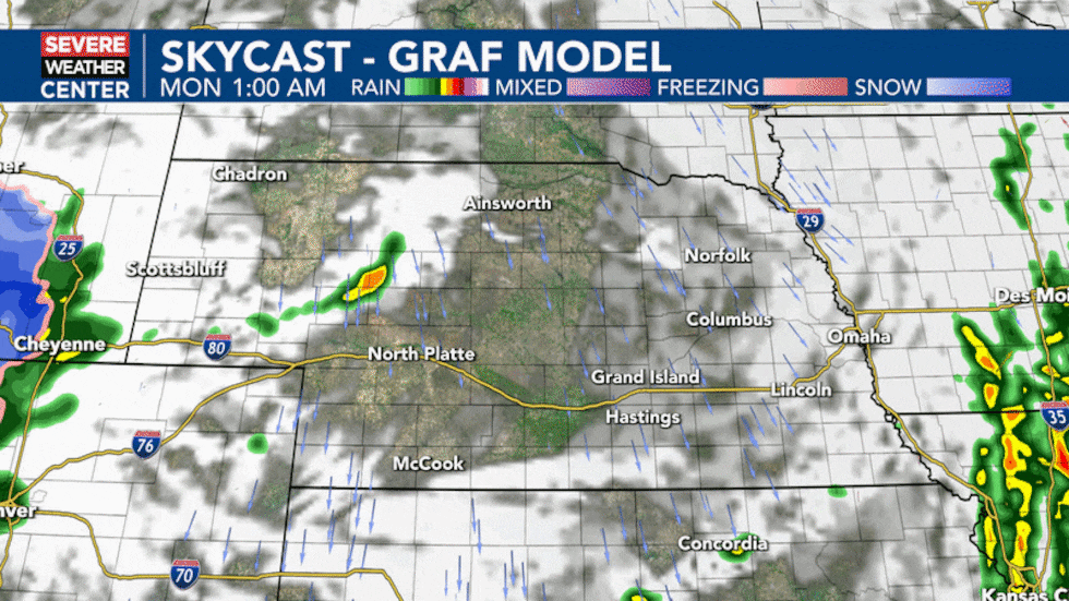 More severe storms are expected in southeastern Nebraska Monday afternoon and evening.