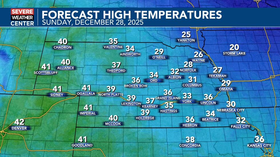 Weather In Nebraska Mild Temperatures Dominate Nebraska Forecast Into Christmas Week