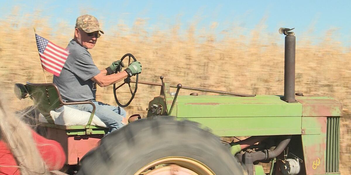 Veteran expresses love for his country, people on hayrack ride