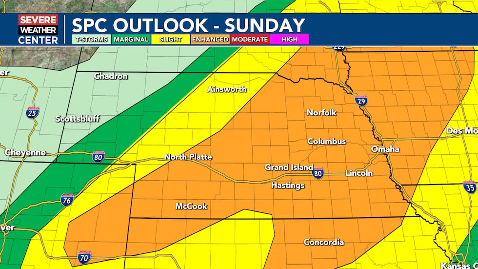 Severe weather risk for Sunday, May 17th