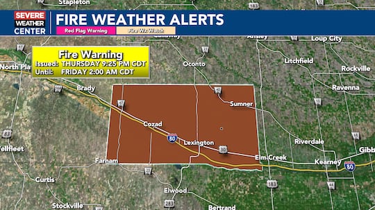 Fire Warning issued for southwest Dawson County