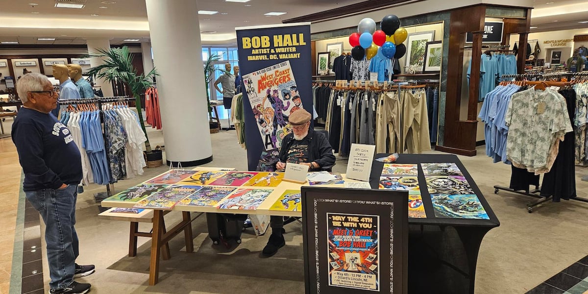 Lincoln native comic book artist Bob Hall signs autographs and sketches characters at Dillard’s