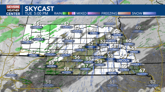 Weather In Nebraska Chance of snow, severe storms in Nebraska Tuesday night into Wednesday