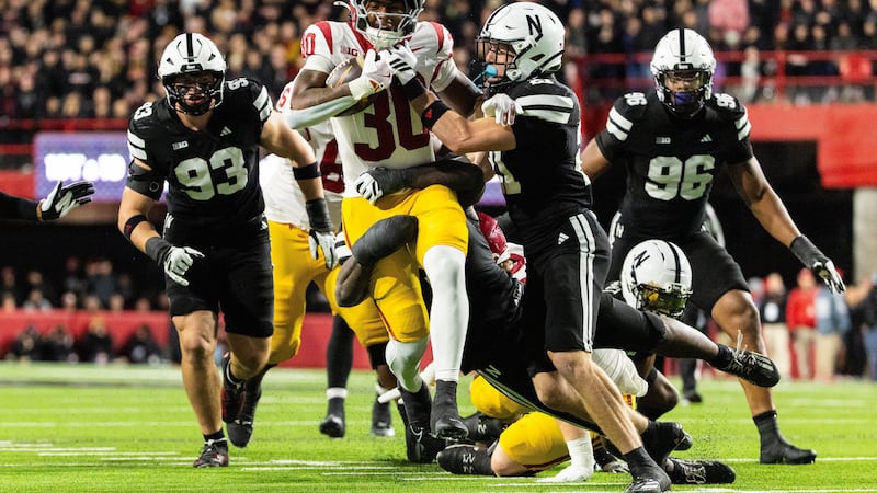 Southern California running back King Miller (30) carries the ball against Nebraska defensive...