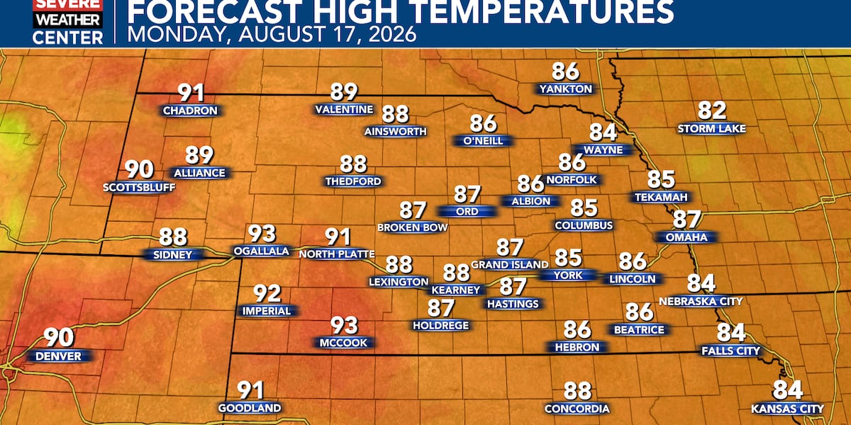 Severe weather possible into early week as storms move across Nebraska