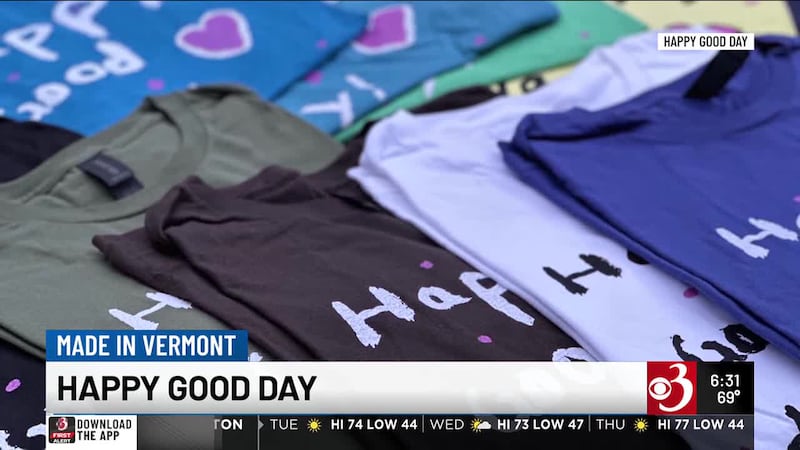 Plastered on T-shirts, hats, mugs and more, Happy Good Day started out as an unsanctioned art...